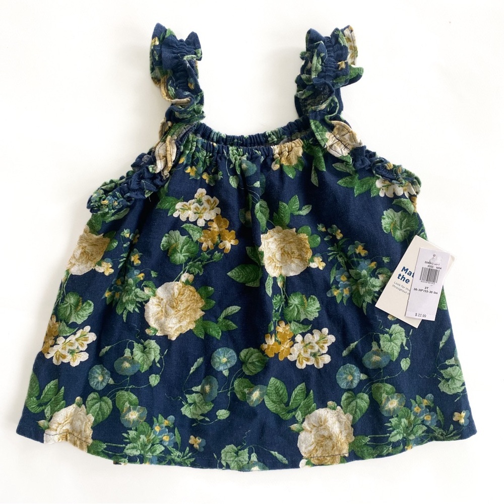 Linen blend floral top